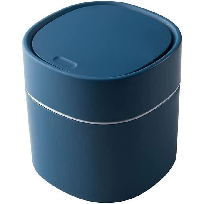 Mini Poubelle De Comptoir En Acier Inoxydable - 12x16,8 Cm, Couvercle Pivotant, Pour Bureau, Cuisine, Salle De Bain - 9