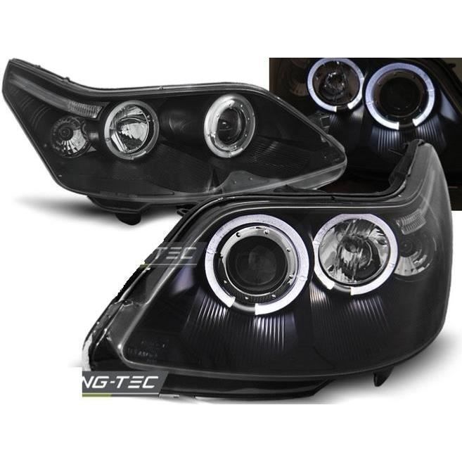 Paire de feux phares Citroen C4 04-10 angel eyes noir-27361262