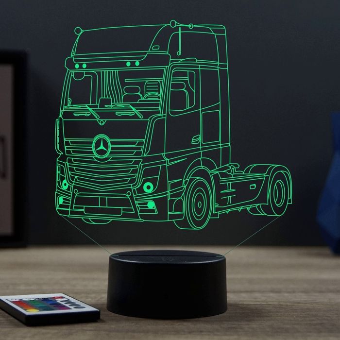 Lampe 3D Mercedes Actros – LED – Idée Cadeau – Fabriquée en France