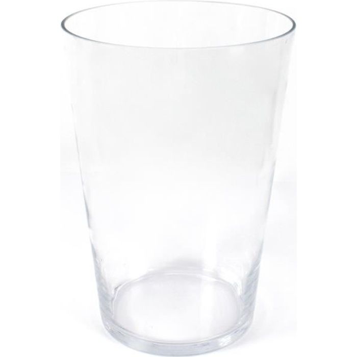 Grand vase conique en verre SALLY XXL, transparent, 40 cm, Ø 28 cm
