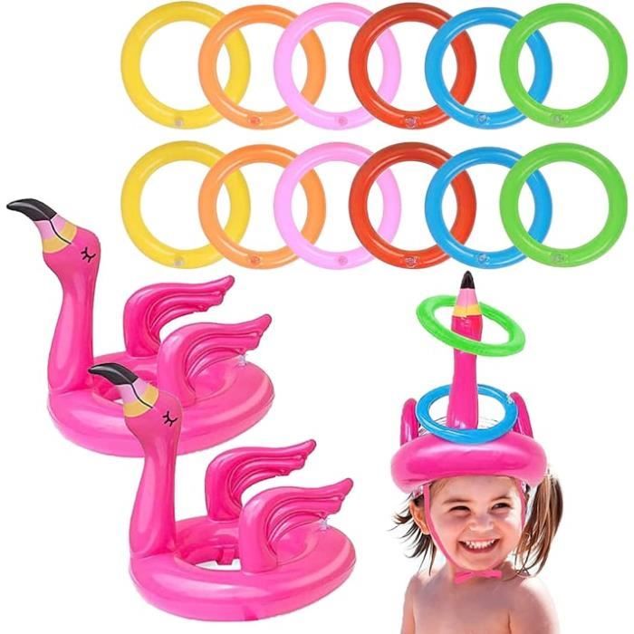 14 pièces lancer gonflable flamant rose ring toss game anneaux