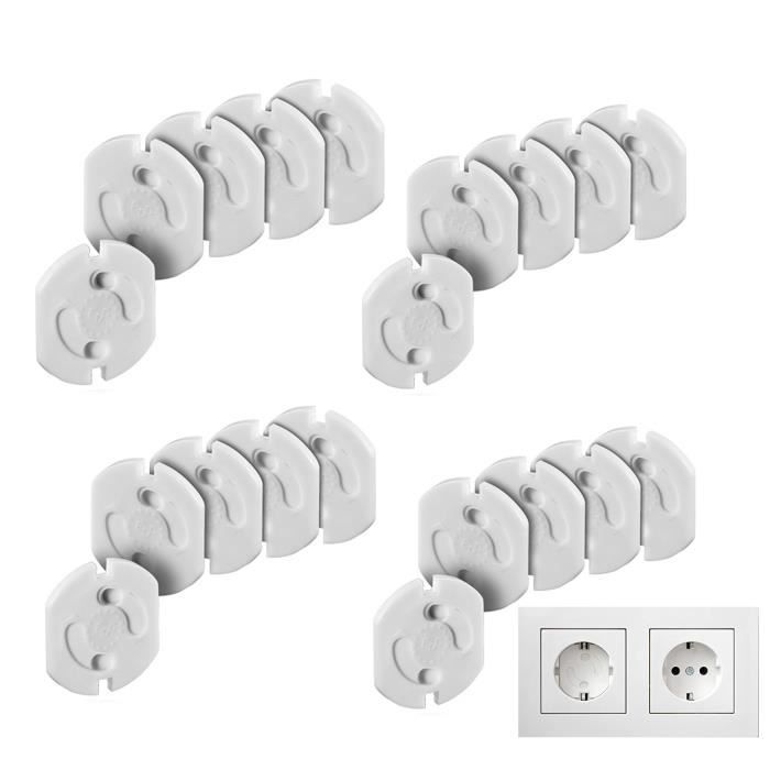 Verrous De Sécurité Pour Prises - Lot De 4 | Anti-Vol Électricité | Alliage Zinc & ABS | Noir