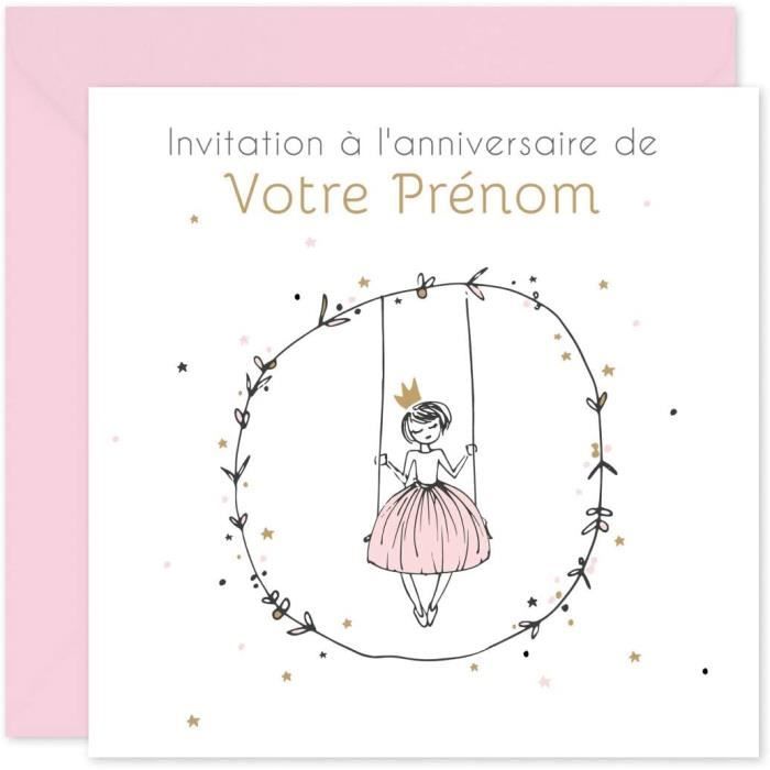Invitations De Fete Popcarte 16 Cartes D Invitation Anniversaire Enfant Fille Personnalisables Avec Votre Prenom Tex Cdiscount Beaux Arts Et Loisirs Creatifs
