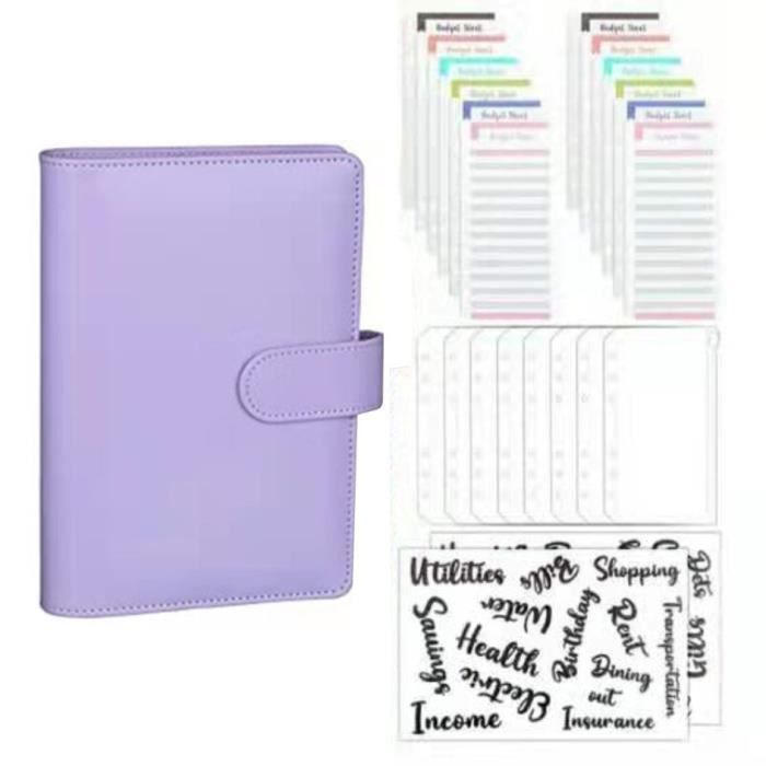 Classeur Transparent A6 Pailleté Avec 6 Anneaux - Protège-cahier PVC Pour Agenda, Voyage Et Bureau