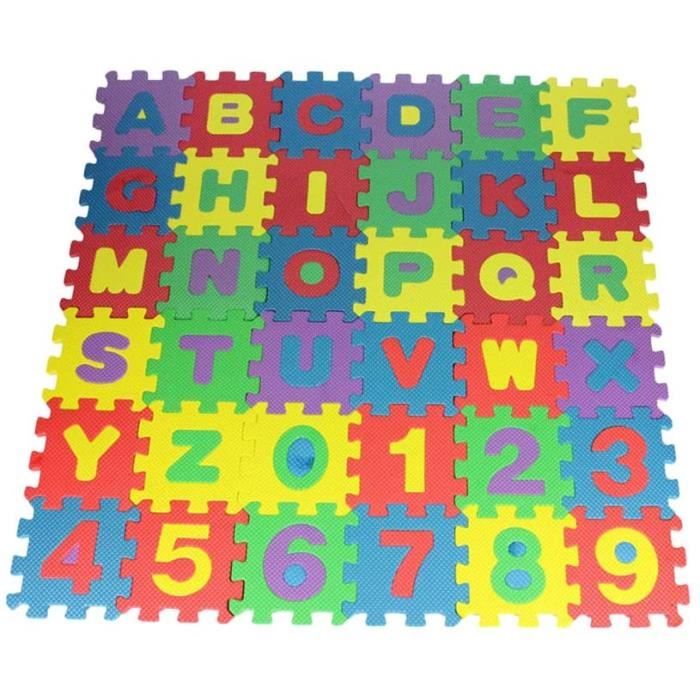 12 cm Garneck 36 Pièces Nombre Enfants Alphabet Mousse Tapis Puzzle Tapis De Sol Tapis Tapis De Chambre Tapis Jouets Éducatifs 12 