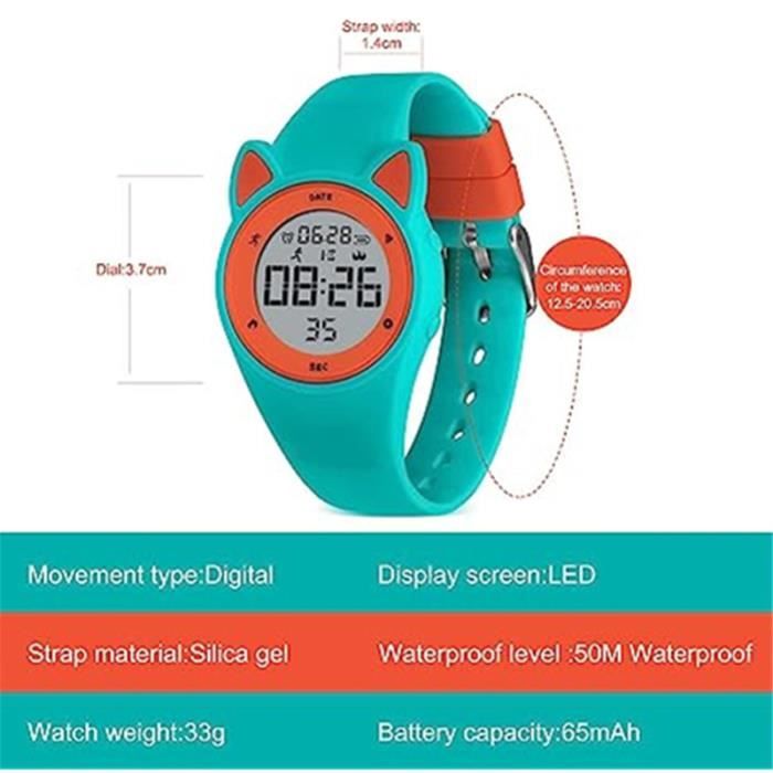 Montre Enfant,Montre Adolescent Garcon Sport Digitale de Fitness Tracker,  avec Alarme/Chronographe/Étanche pour Cadeau Garcon Fille - Cdiscount Au  quotidien