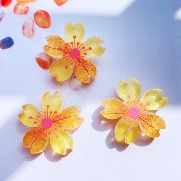 Lot De 50 Breloques En Résine En Forme De Fleur Pour Travaux