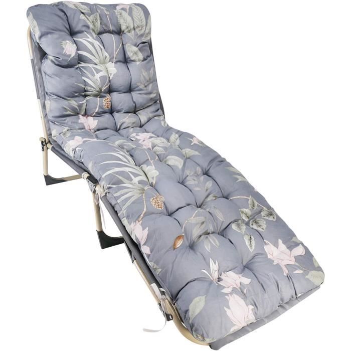 Coussin De Chaise Longue Morkite - Housse Transat Jardin Épaisse 170x53cm Avec Capuche Antidérapante