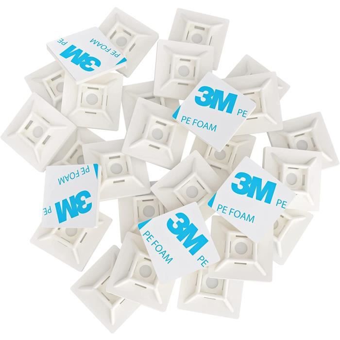 OWill 100 Attaches Câbles Adhésives - Organisateur Fils Transparent Pour TV, Bureau, Maison