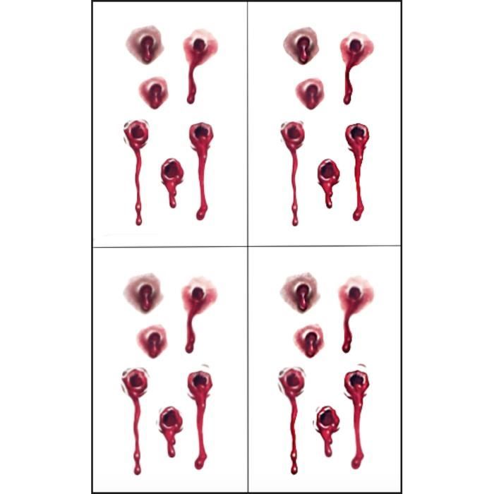 4 Pcs Tatouages Temporaires Halloween Impact De Balles Cdiscount Au Quotidien