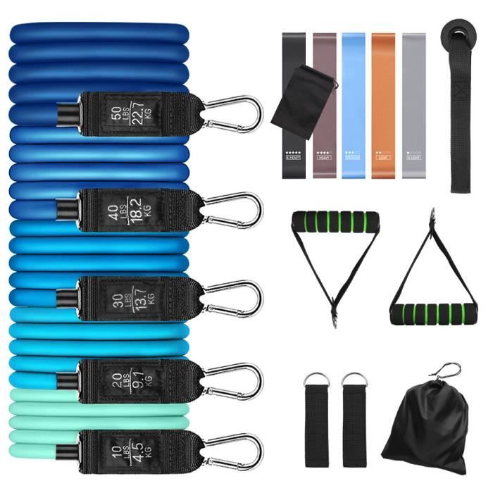 Set 4 Bandes Élastiques Fitness - 4 Niveaux De Résistance TPE - Pour Musculation, Yoga, Pilates Et Rééducation