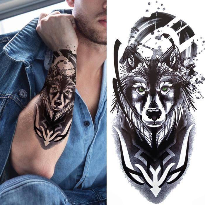 Tatouage Temporaire Lion <br> Loup Féroce main image 1