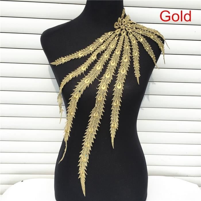 Noir brodé en maille dentelle tissu Design par yard pour - France