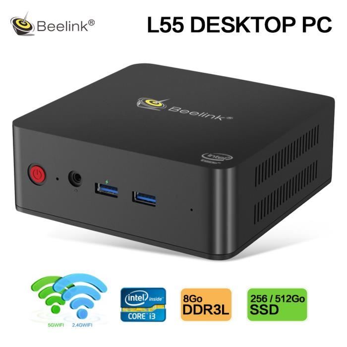 Achat Ordinateur de bureau Mini PC L55 Intel core I3-5005U 8Go+512Go SSD Windows10(64bit) 2*1000Mbps LAN Ports HDMI & DP Graphics 5500 Dual-WiFi pas cher