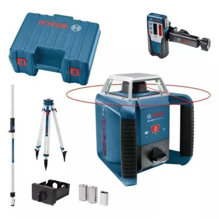 Bosch GRL 400 H Laser rotatif + récepteur LR 1 dans coffret + mire de chantier GR 240 + trépied BT 170 HD - vue 3