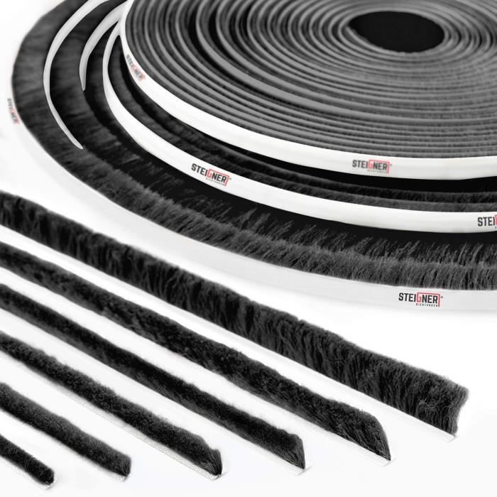 Joint Brosse Porte, 10 M(L) X 9 Mm(B) X 23 Mm(D), Gris, Joint Fenetrepour Lsolation Phonique Porte, Joint Brosse Adhesif, Joint Brosse Porte | Leroy Merlin