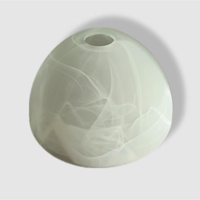 Verre Albâtre Blanc 172 Mm - Abat-jour Rond E14 - Verre De Rechange Pour Lampe - Décoration