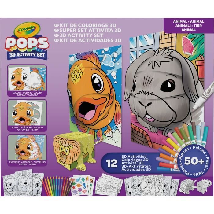 Créatif CRAYOLA POPS 3D Color Pops Gift Set Plus de 12 activités en 3D! Dès
