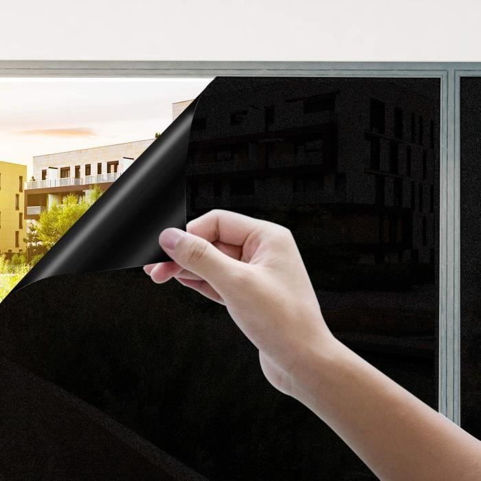 Film occultant autocollant pour fenêtre Noir 200x44,5 cm