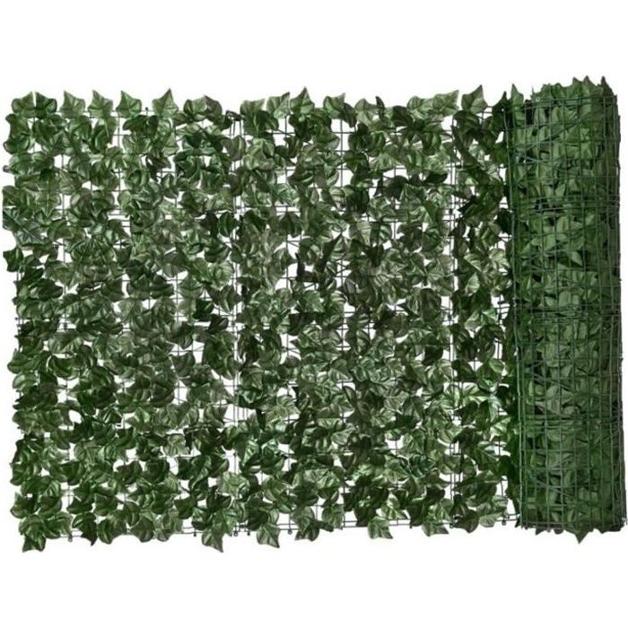 Haie artificielle feuille verte Faux lierre clôture de confidentialité mur végétal toile de fond décorative pour jardin 0.5x3m