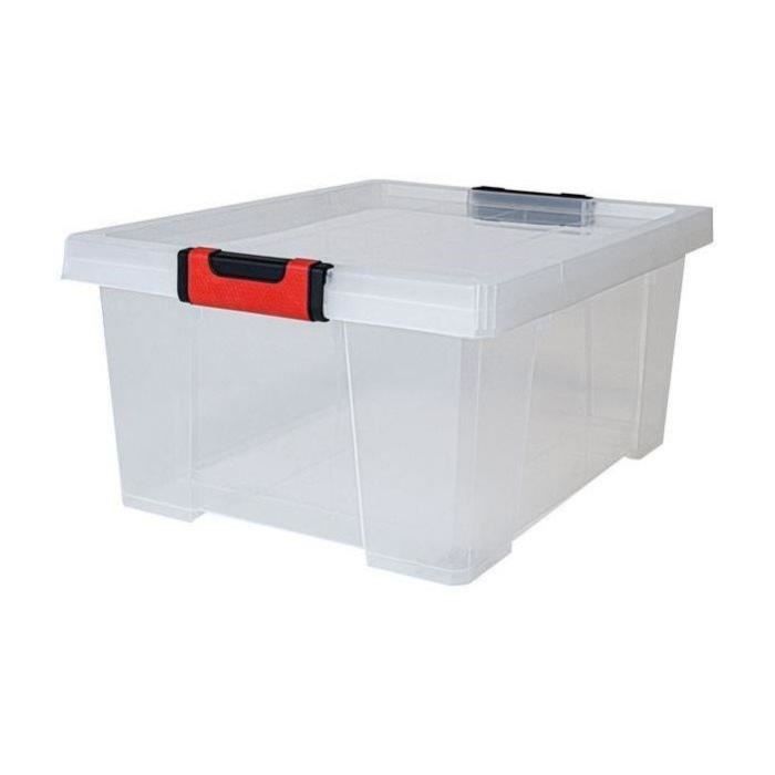 EDA Boite de rangement - 30 L - avec couvercle - Clipstock