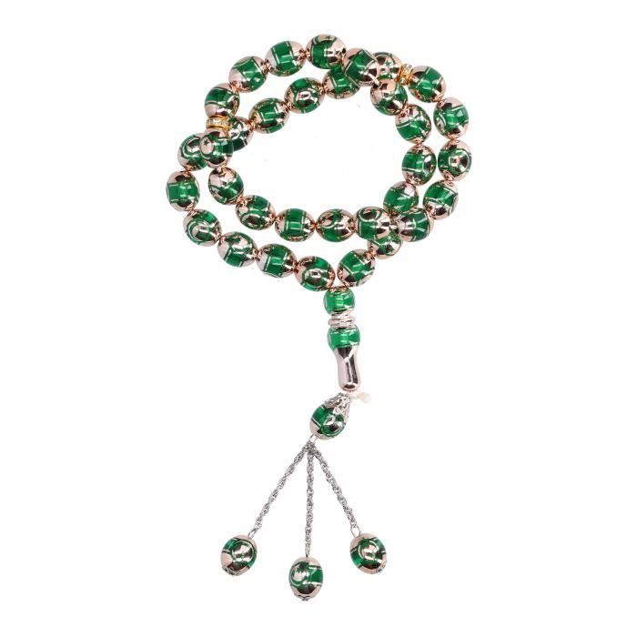 33 Perles De Prière Musulmanes Rondes En Résine Unisexe Tibétain Mala Collier Chapelet Bouddhiste Accessoire, Résine