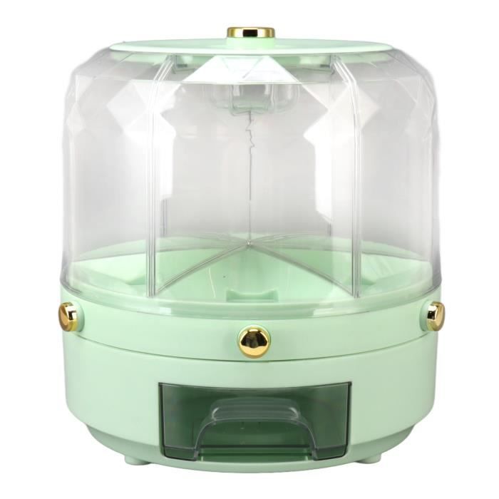 Distributeur De Grains Rotatif à 360 °, Distributeur De Riz à Usages Multiples Couvercle Supérieur Amovible Conteneur De Stockage De Riz Transparent 6 Grille Pour La Maison