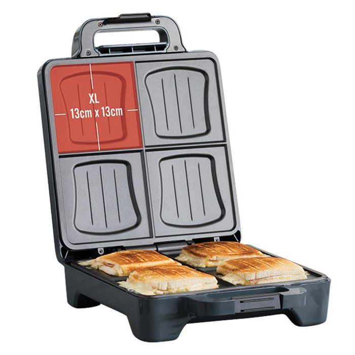 FRIFRI FRI1604016GRP - Le Croque-Monsieur QUATUOR ‘DWICH XL - 1600W - Plaques XL anti adhérentes - Pieds anti dérapant