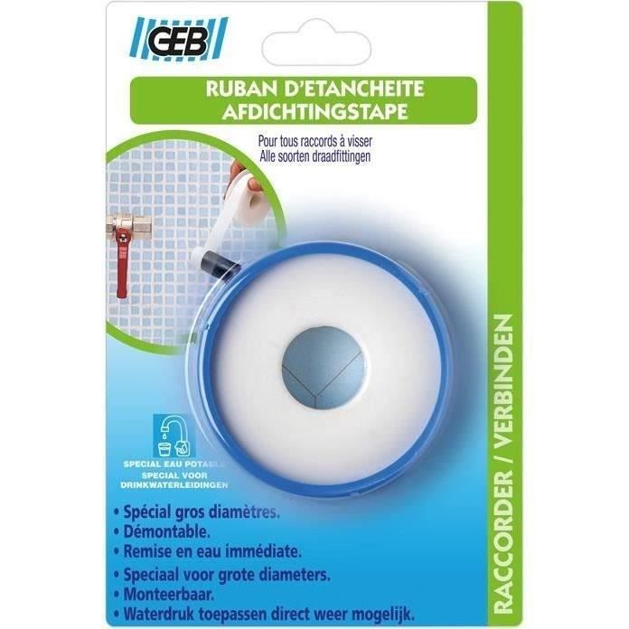 Ruban d'étanchéité PTFE 19mmx15mx0.2mm blister