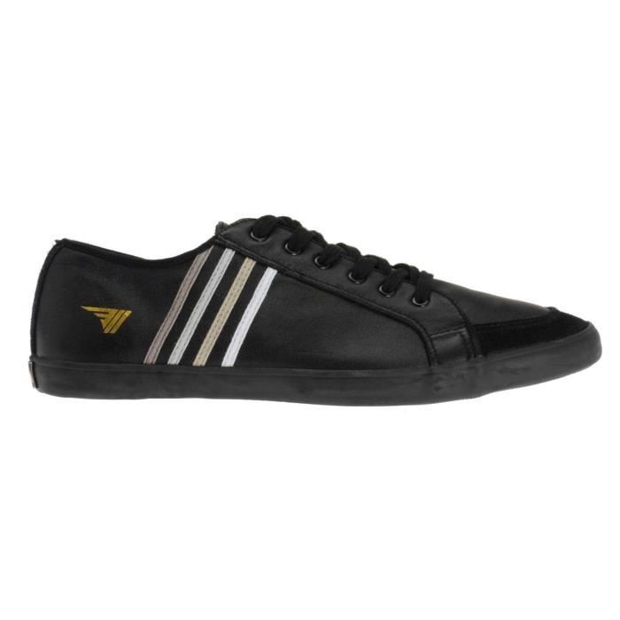 chaussure blanche bande noir