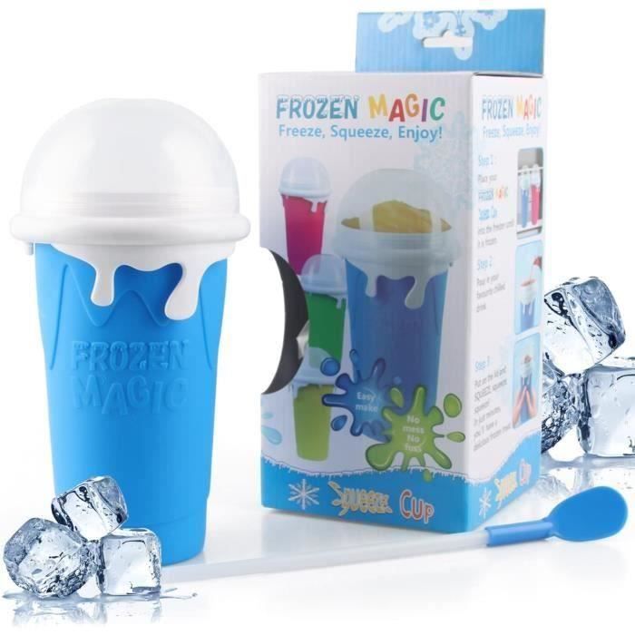 Slushy Maker Cup Magic Shake Slush Cup Ice Cream Gobelet pour smoothie et boisson glacée pour la famille (rose