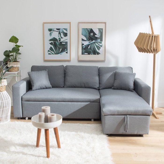 Canapé dangle convertible CLARK 3 places gris