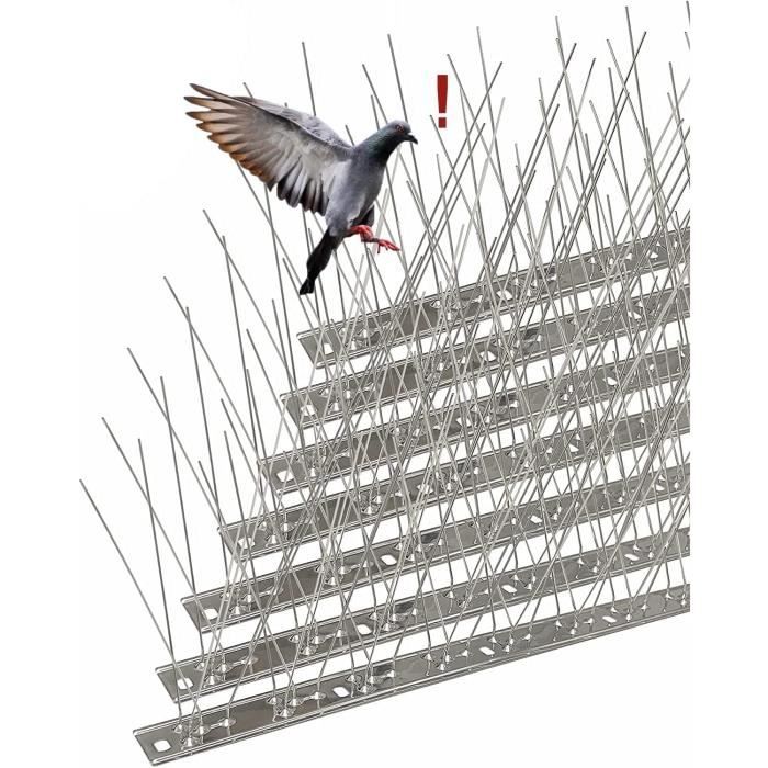 Pic Anti-Pigeon en Acier Inoxydable 3.3 Mètres, Pack de 10 Pique Anti-Oiseaux pour Effrayer Pigeons, Corbeaux, Moineaux, Chats, Resp