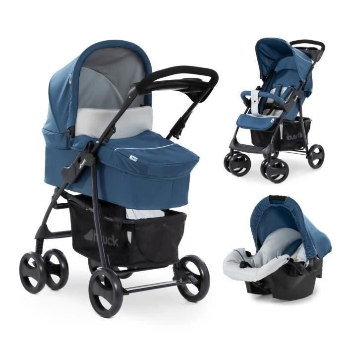 Poussette combinée 3 en 1 HAUCK Trio Shopper SLX - Denim Silver - Compacte  et légère - Cdiscount Puériculture & Eveil bébé