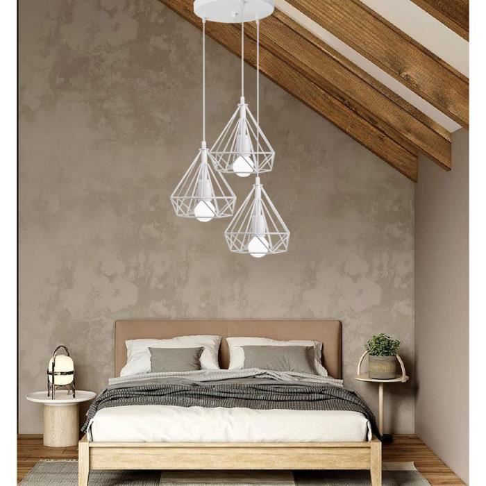 IDEGU Vintage Hängeleuchte Mit 3 Lampen – Industrielles Design, Edison-Style, E27 Fassung, Für Wohnzimmer, Café Oder Bar