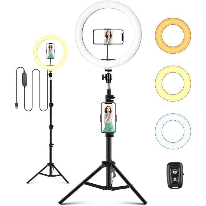 Luce Anello WOWGO Da 10" Con Treppiede, Telecomando Bluetooth E 3 Modalità Colore – Ideale Per Selfie, Live Streaming E Video TikTok - 3