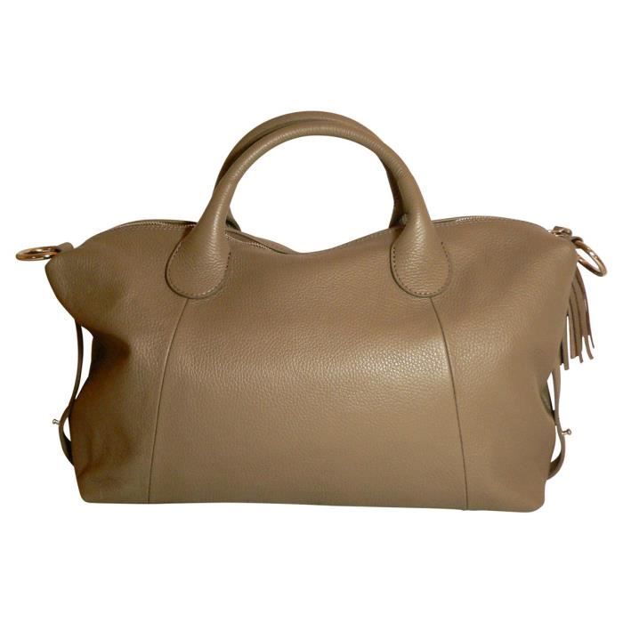 Ju Zo Grand sac en cuir Le Esther Taupe Achat Vente Grand