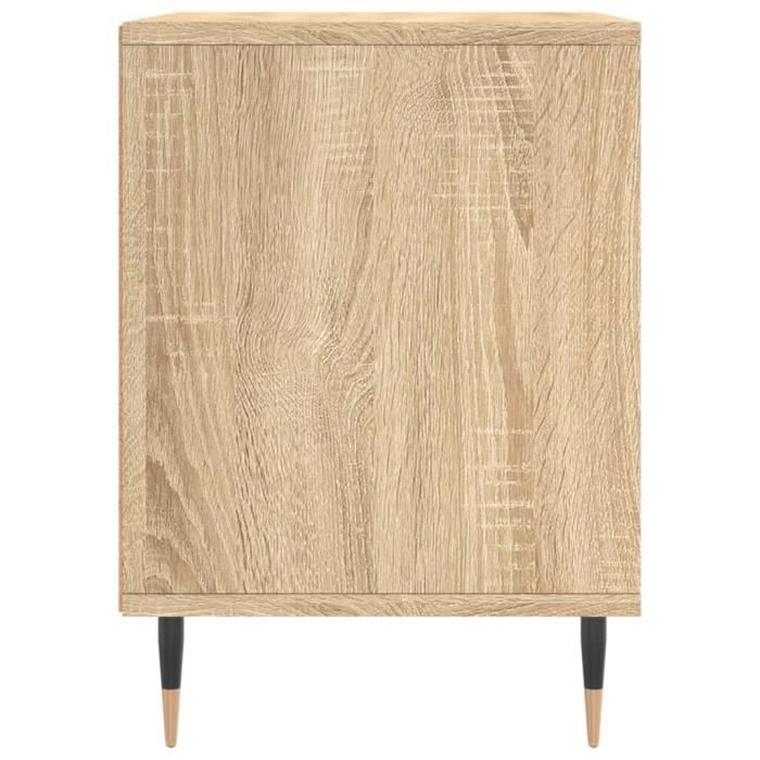 Table De Chevet Chêne Sonoma 40x35x50 Cm - 2 Tiroirs, Bois D'ingénierie, Design Moderne - Pour Chambre Ou Salon