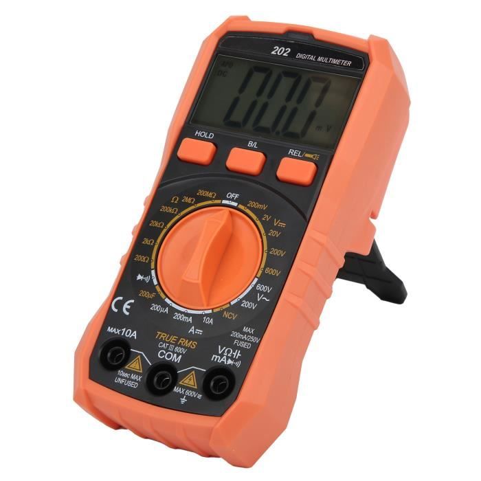 Multimètre Numérique AC/DC 6000 Comptes Testeur De Tension, Plage Automatique, Mesure La Tension Actuelle, La Température, La Capacité, La Résistance, Diodes Continuité, Cycle De Service