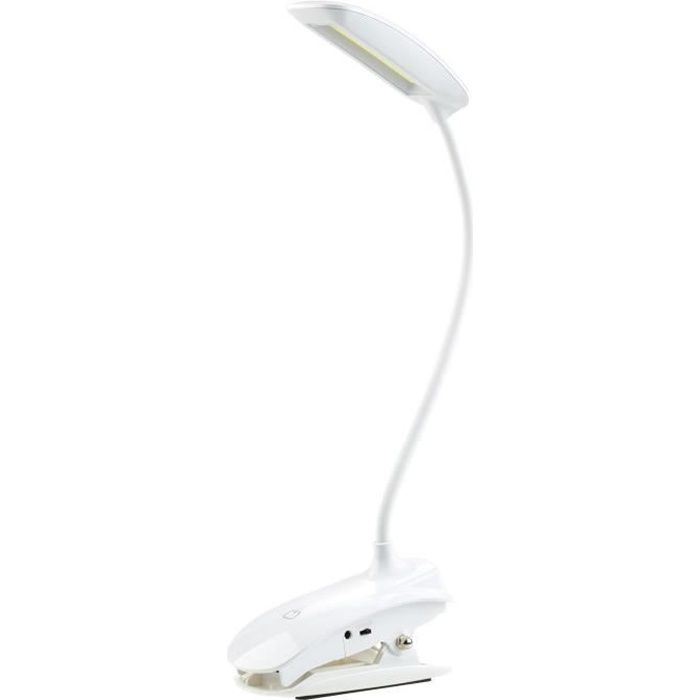 Lampe de bureau rechargeable à col de cygne LED COB - Avec pince