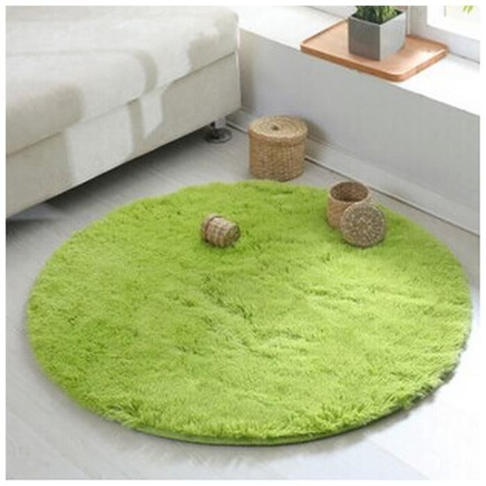 Morbuy Tapis Rond Lavable 80cm/100 Cm Tapis En Peluche Interieur Anti Slip Chambre à Coucher Salon Tapis D'Entrée Absorbant Antidérapant Ménage Rug Salle Couloir (100cm, Gris