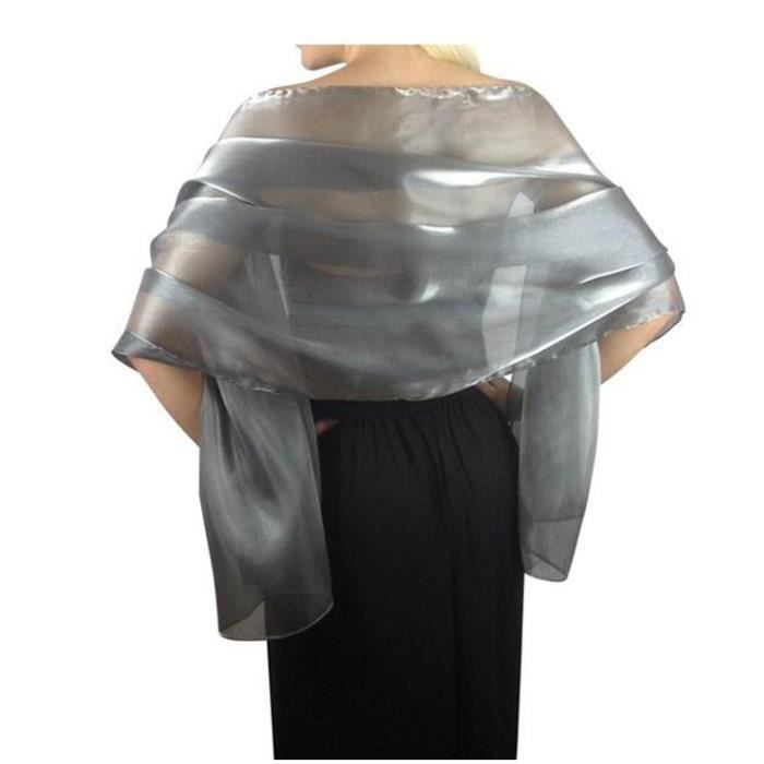 Etole, large écharpe gris perle châle scarf cacheire top qualité unie
