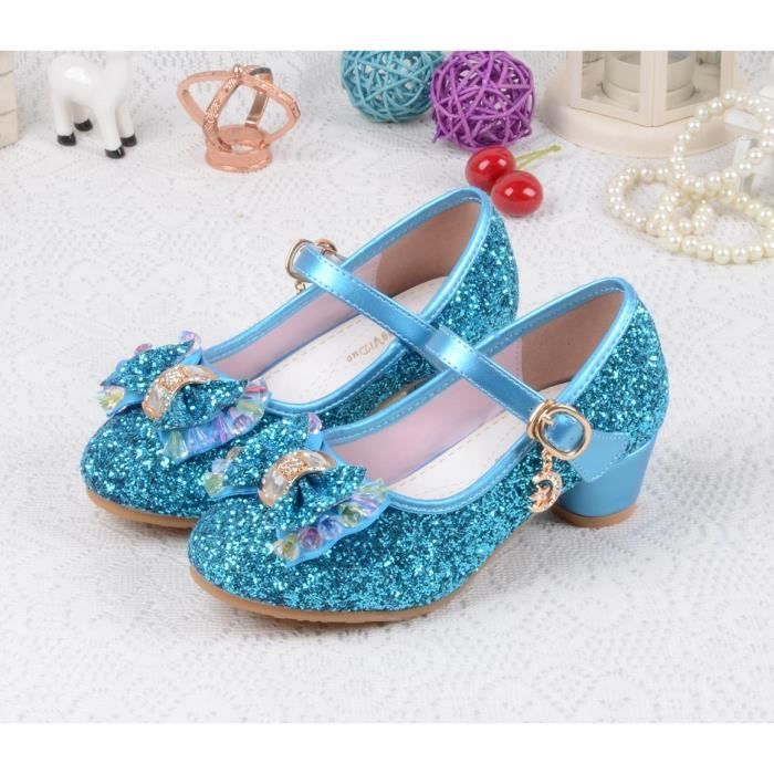 EOZY Ballerine Talon Haute Fille Enfant Chaussure de Princesse