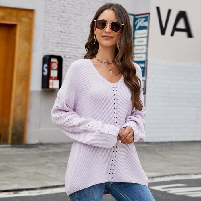 Generisch Pull en tricot à col rond pour femme - Pull chaud d'hiver en grosse maille - Élégant - Couleur unie - Pull d'hiver à manches longues - Grandes tailles - Pull Generisch Pull en tricot à col rond pour femme - Pull chaud d'hiver en grosse maille - Élégant - Couleur unie - Pull d'hiver à manches longues - Grandes tailles - Pull