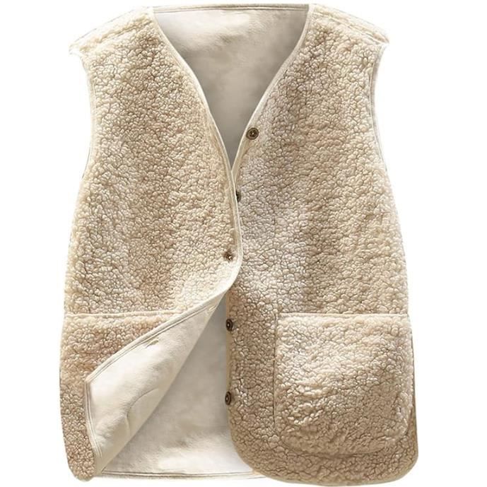 Gilet fourrure sans manche - Cdiscount