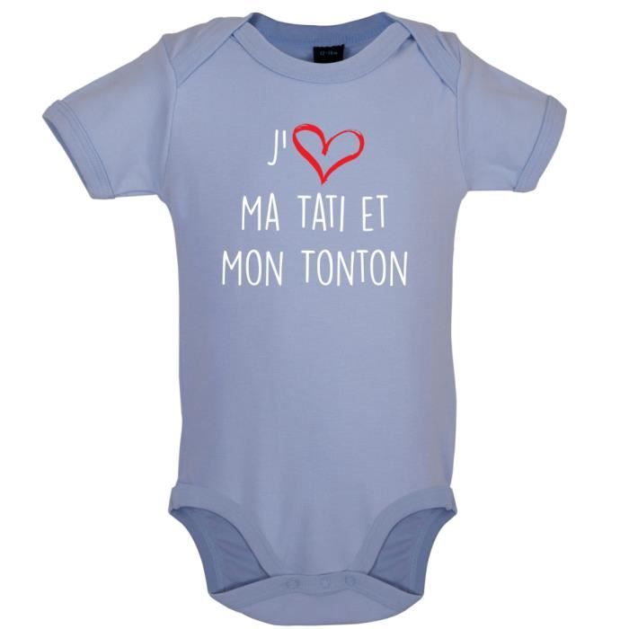 Dressdown J Aime Ma Tati Et Mon Tonton Bebe Body Bleu Ciel Cdiscount Pret A Porter