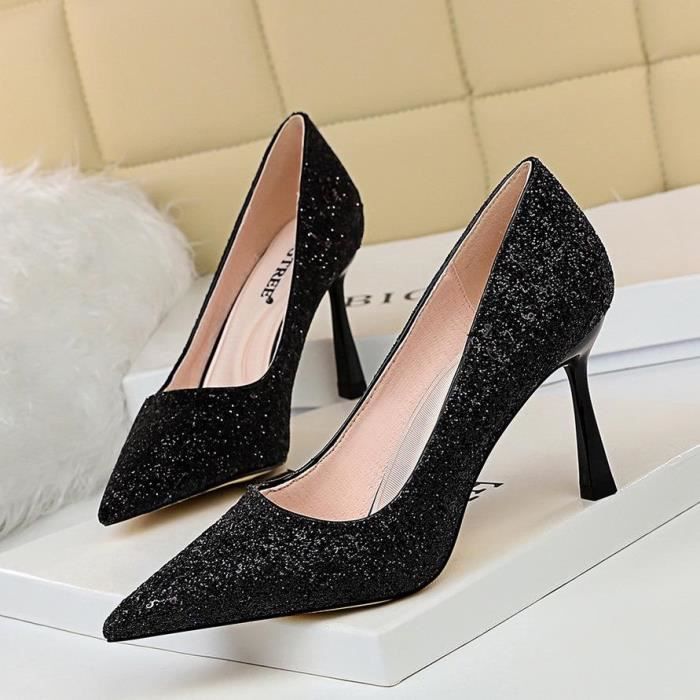 escarpin 8 cm noir