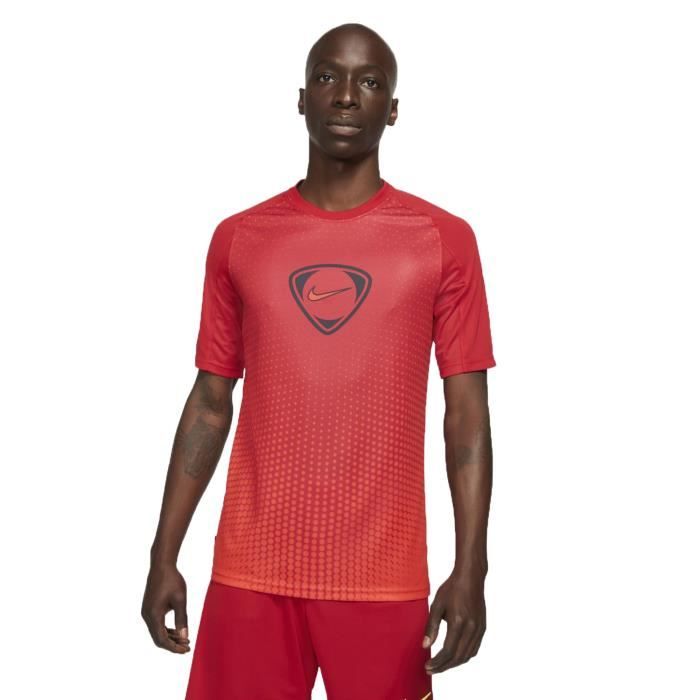 T shirt de football Nike Dri fit Academy rouge pour homme manches courtes respirantes Rouge Cdiscount Sport