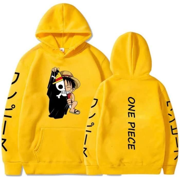 Anime One Piece Luffy Unisexe Hip-Hop Sweat À Capuche Hommes Femmes Manga  Garçon Fille Vêtements Jaune - Cdiscount Prêt-à-Porter