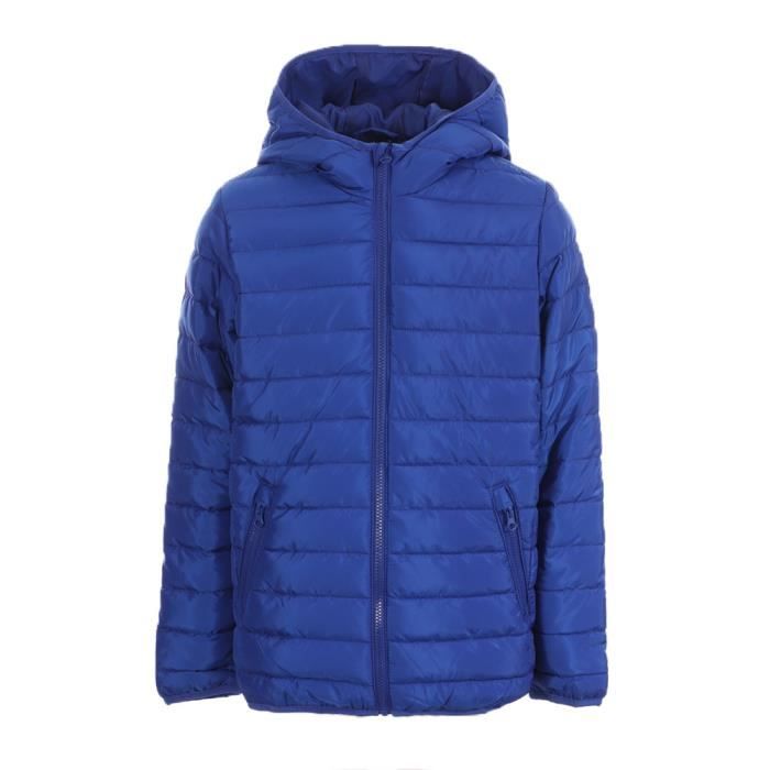 Maeau - Manteau Duvet à Capuche Fille Hiver Doudoune Polaire Chaude Veste En Coton Parka Manteau Matelassée Zippe Migonne Avec Poches Nœud Papillon - Bleu Marine - 3-4 Ans